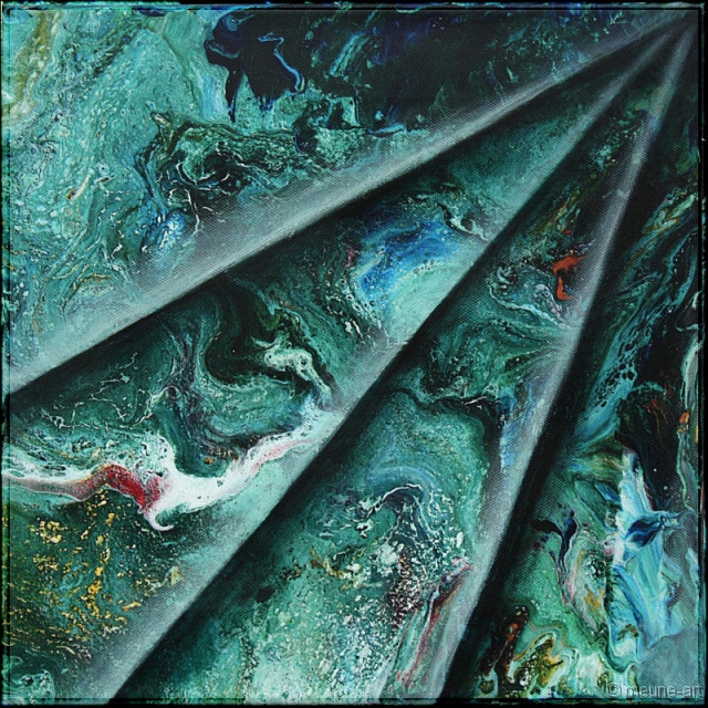 Dreifaltigkeit Acryl Misch-Fließtechnik auf Leinwand; 30 x 30 cm