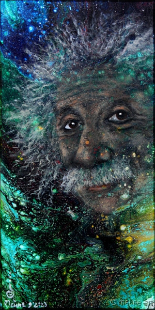 Einstern Acryl Misch-Fließtechnik auf Leinwand; 20 x 40 cm